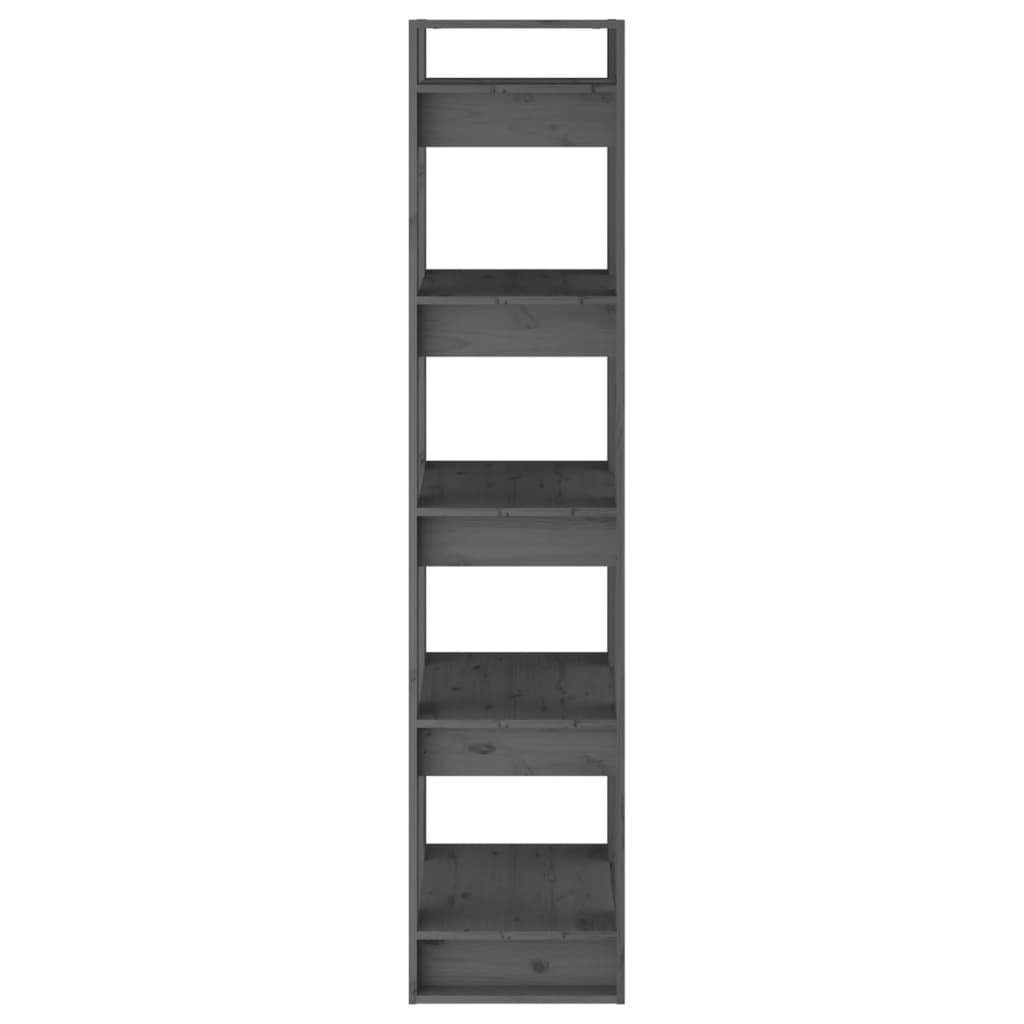 furnicato Bücherregal Bücherregal/Raumteiler Massivholz 41x35x160 Grau Kiefer cm