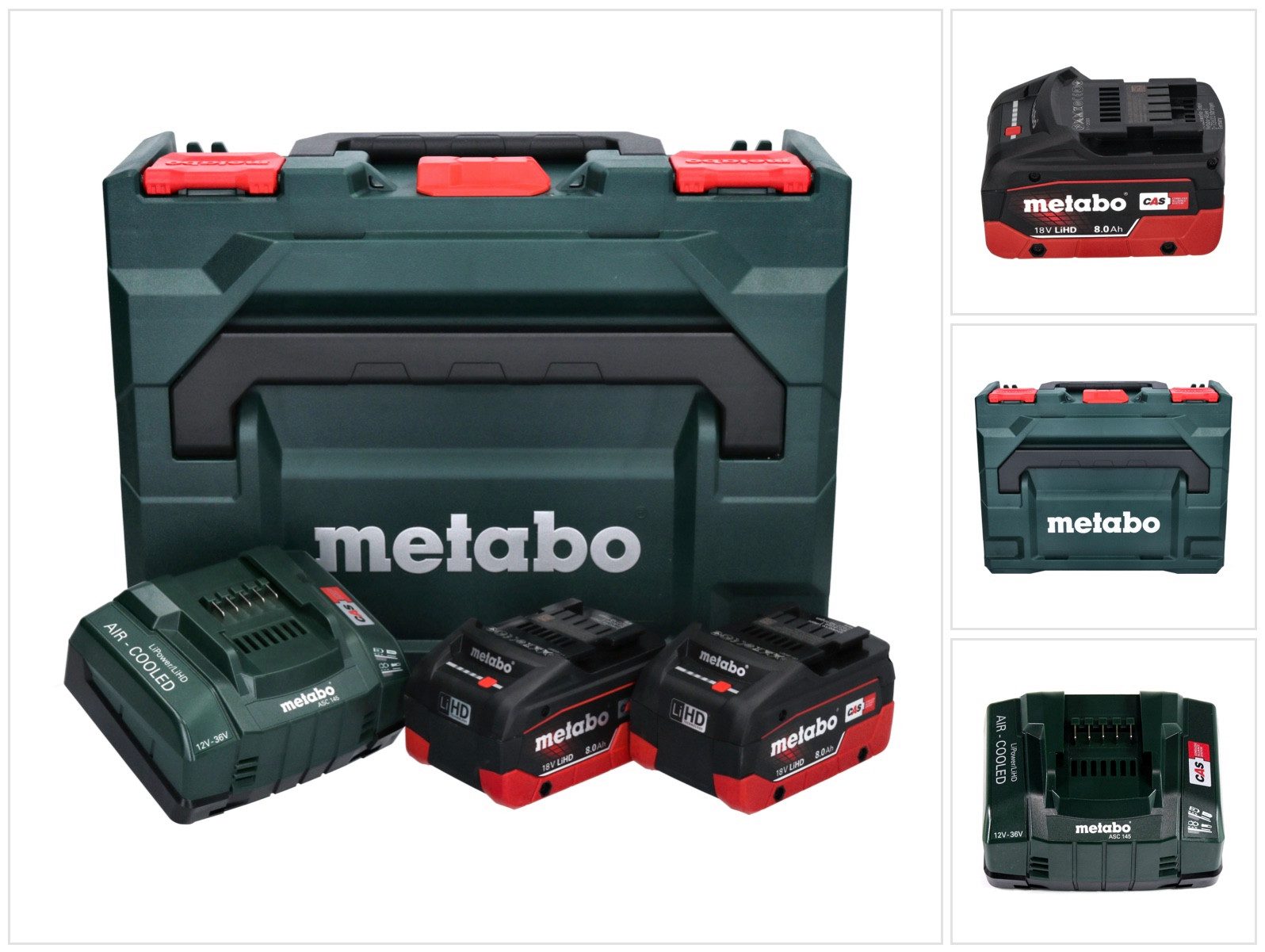 metabo Basis Set LIHD + 2x Akku 8,0 Ah + Ladegerät + metaBOX (685131000) Akkupacks