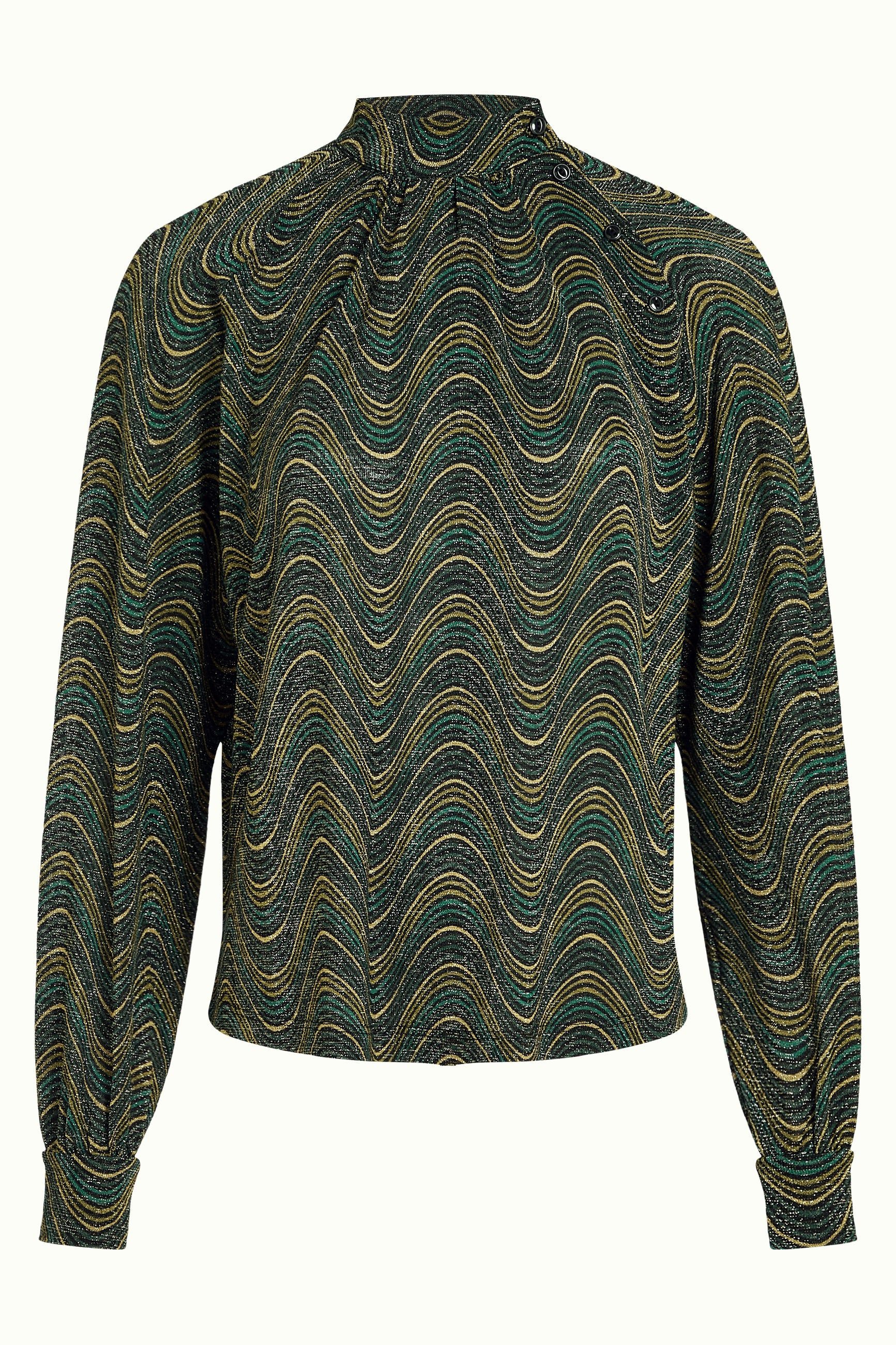 King Louie Langarmshirt - Modisches Rollkragenshirt mit geometrischem Print für Damen