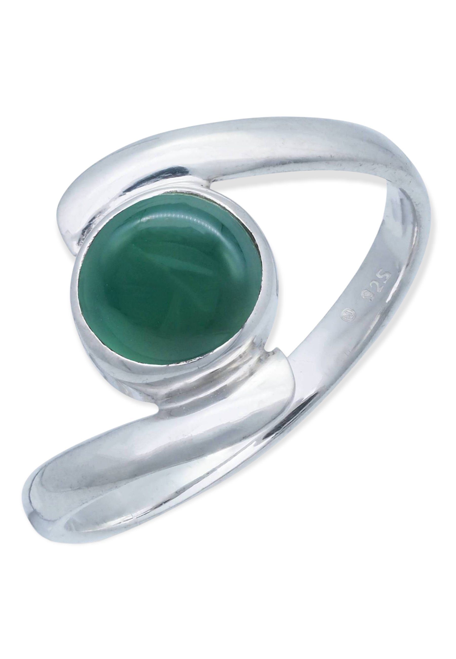Onyx Silberring mit mantraroma 925er grüner Silber
