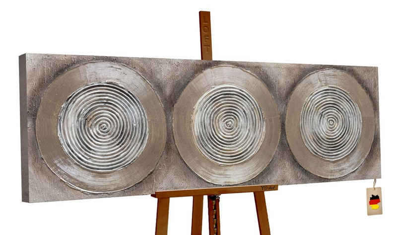 YS-Art Gemälde Balance II, Abstrakte Bilder, Abstraktes Kreis auf Leinwand Handgemalt in Braun