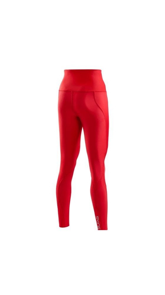 Skins Funktionshose 3-Series Skyscraper Tight Long (enganliegend, hoher Bund) rot Damen