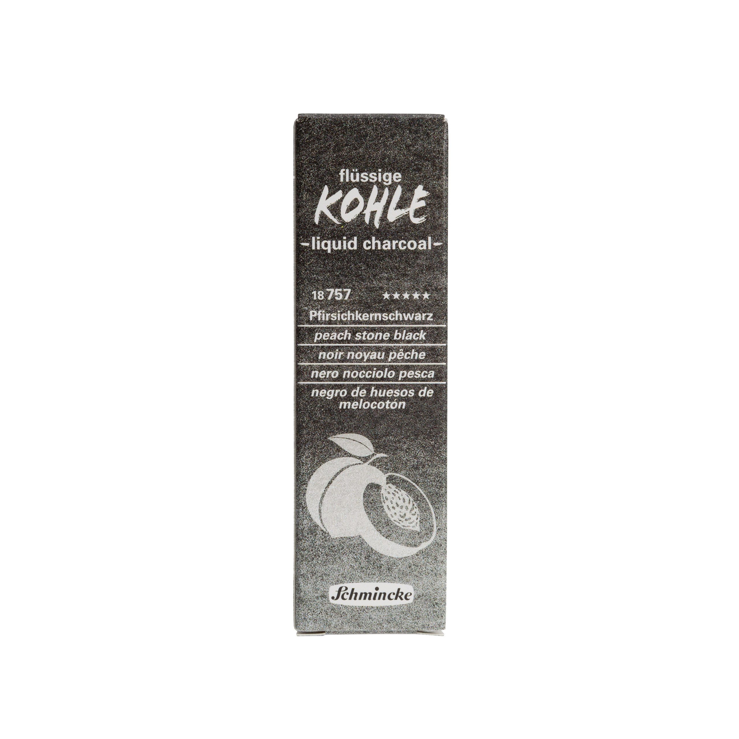 Schmincke Aquarellfarbe Flüssige Kohle 18 757 006 Pfirsichkernschwarz 15ml liquid charcoal