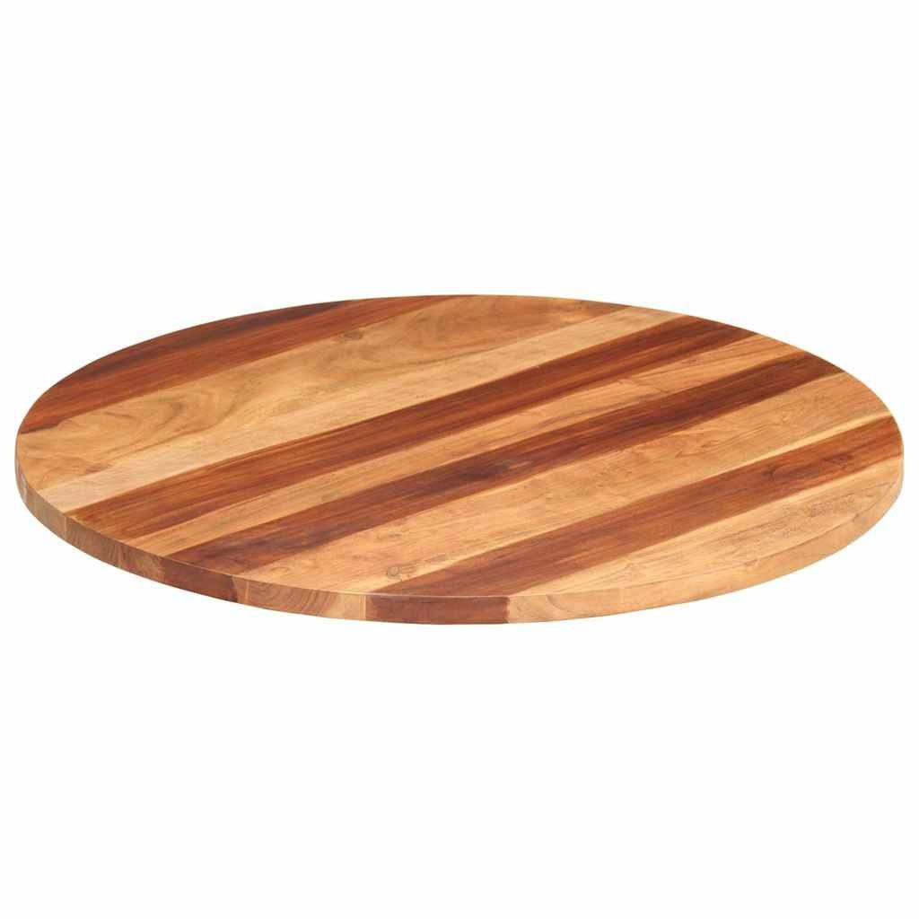 vidaXL Tischplatte Tischplatte Massivholz Rund 25-27 mm 80 cm (1 St)