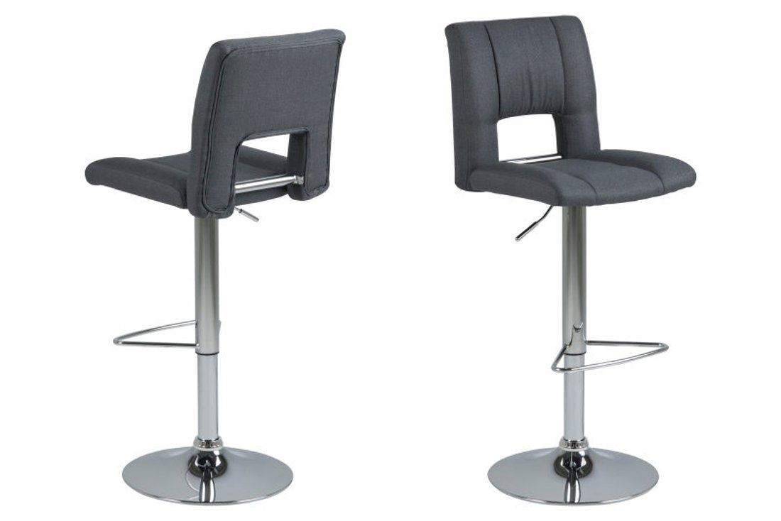 Barhocker 2er Set Sys Barhocker in dunkelgrau mit Gasdruckfe