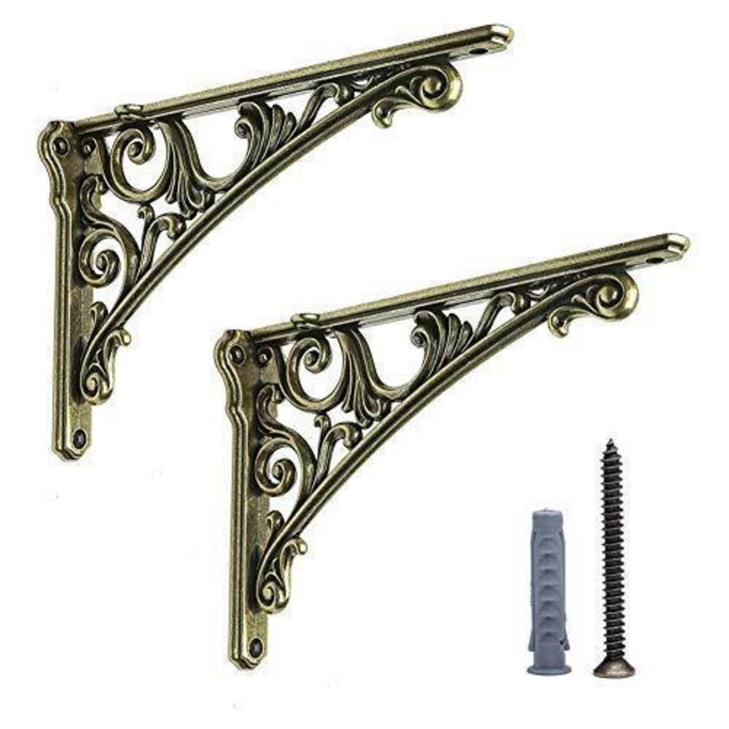 LuxusKollektion Wandregalhalter Regalhalterung Barock 20x14 cm 2er-Set, 2-tlg.