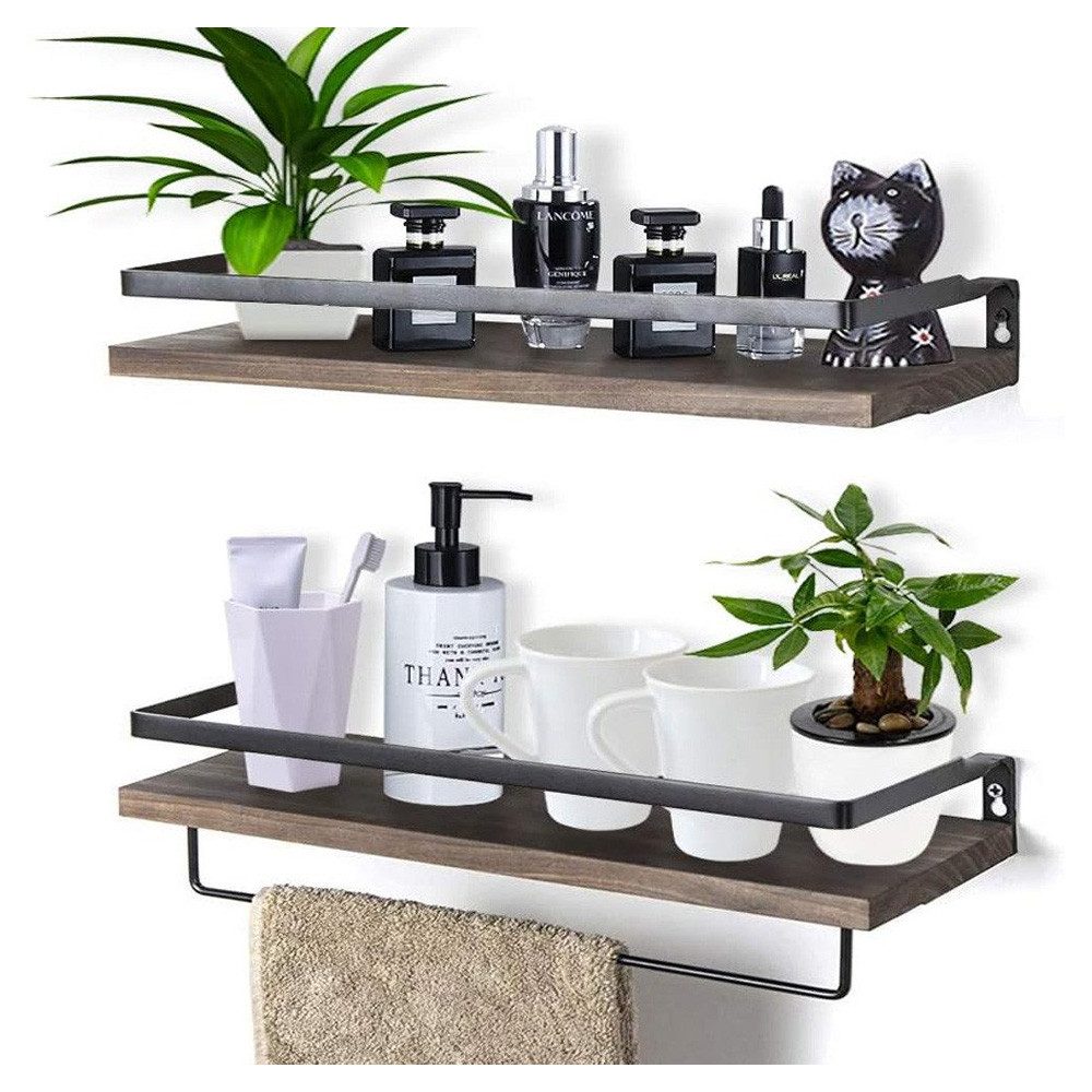 BlingBin Wandregal Wandregal Rustikales Schweberegal Holz Metall Aufbewahru günstig online kaufen