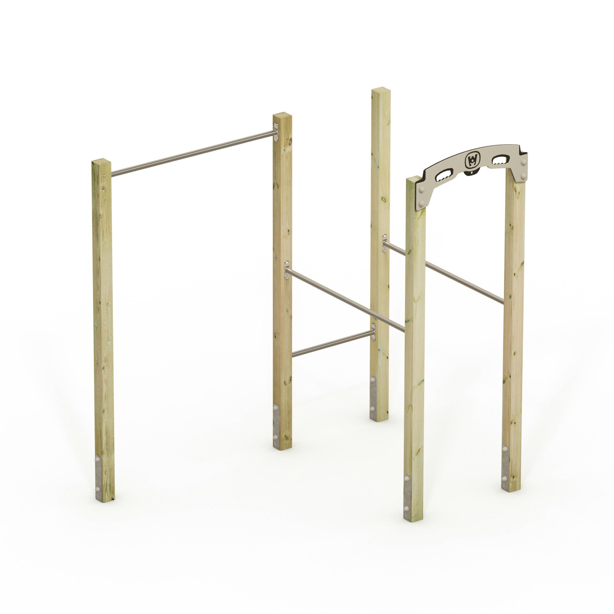Wickey Turnreck FIT Base 510 - Gartengerät für Calisthenics, Spiel & Kletterspaß, (Kraftstation, Fitnessstation, Sportgeräte für zuhause, Workout, Krafttraining, Gymtower, Fitnessturm, Ideal für Fitnessbegeisterte & Familien mit Bewegungsdrang), witterungsbeständig mit 5 Jahren Garantie auf Holz- und HDPE-Teile*