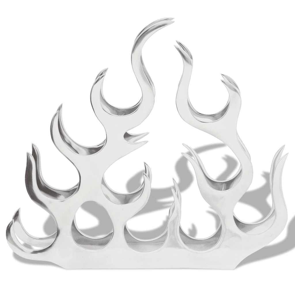 vidaXL Weinregal Flaschenregal für 11 Flaschen Silbern Aluminium, 1-tlg.
