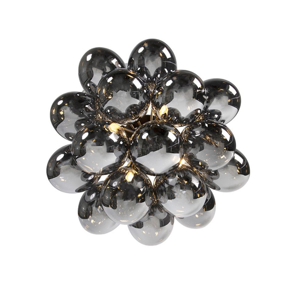 Qazqa Deckenleuchte Uvas, ohne Leuchtmittel, Warmweiß, QAZQA Deckenleuchte, g9, Schwarz, Glas, Design