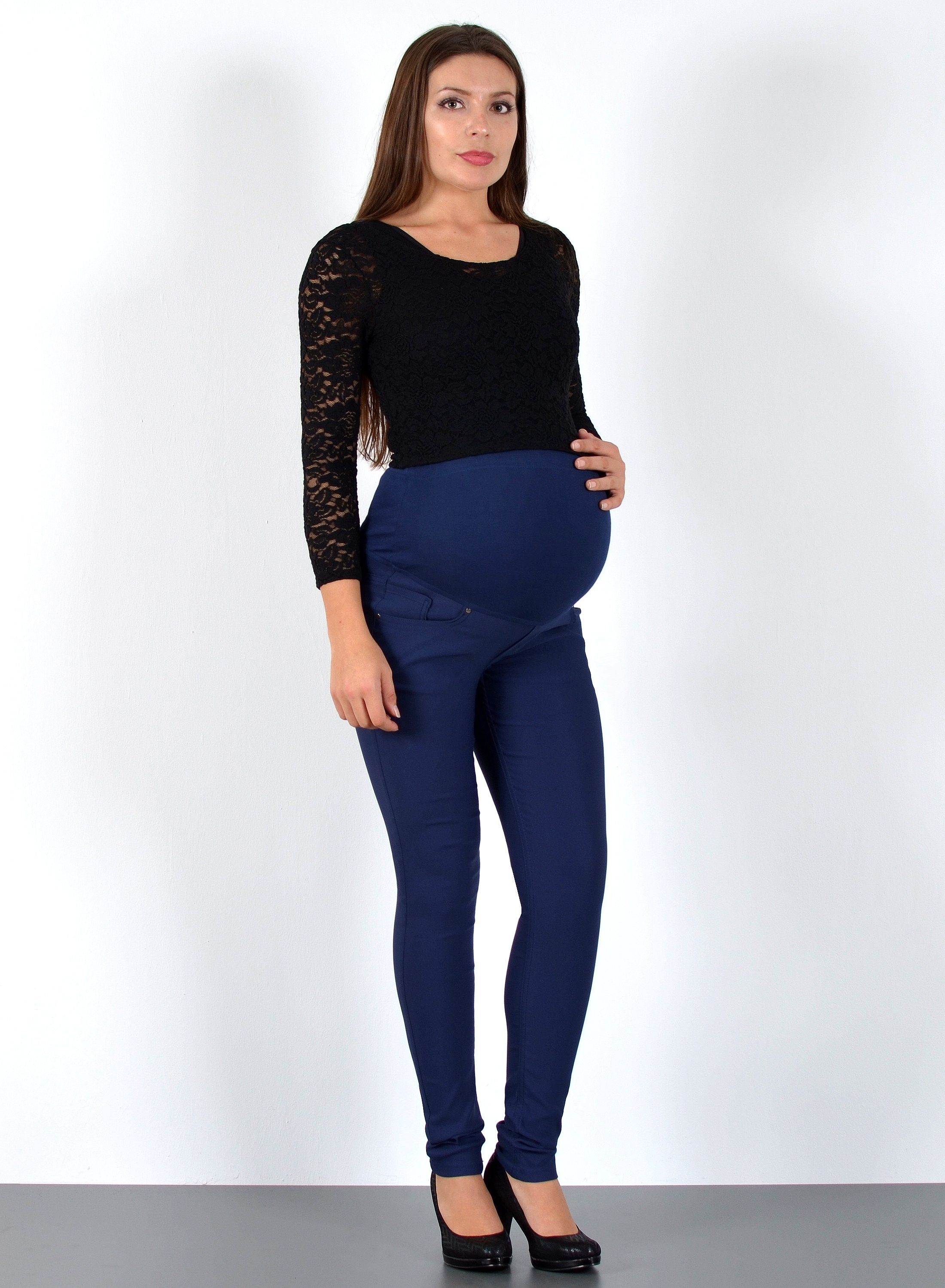 ESRA Umstandsjeans Skinny Fit Schwangerschaftshose mit elastischem Bund J53 günstig online kaufen