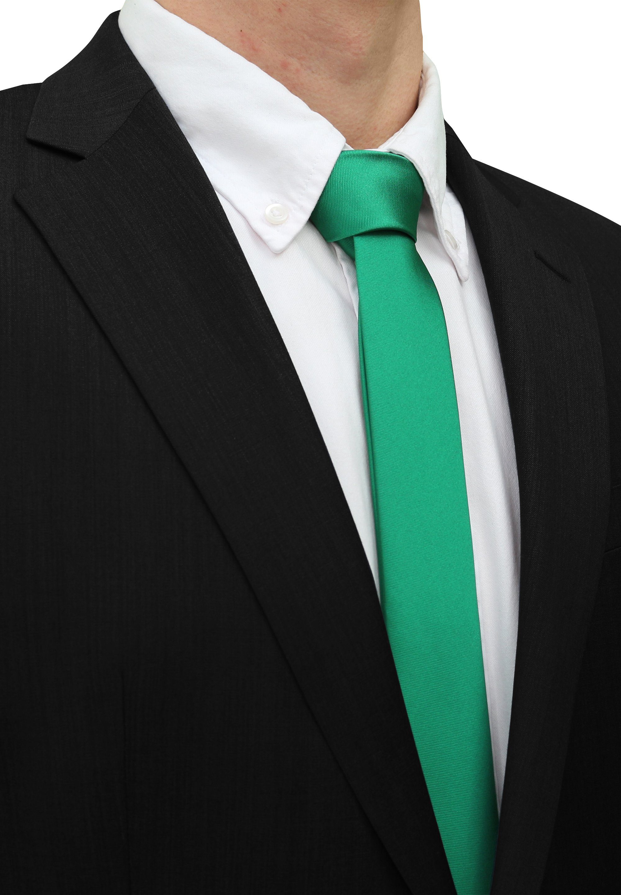 Fabio Farini Krawatte einfarbige Herren Schlips - Unicolor Krawatte in 6cm oder 8cm Breite (Unifarben) Schmal (6cm), Grün perfekt als Geschenk