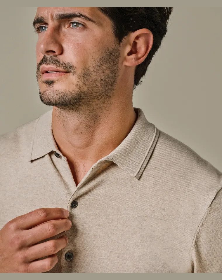 Profuomo Poloshirt POLO BUTTON TH SS SAND