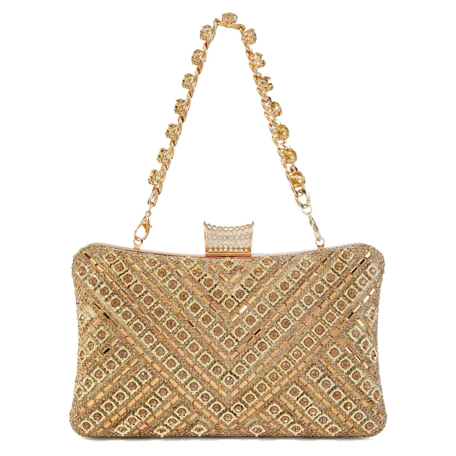 nsihing Clutch Kettentasche, Clutch Damen, Glitzernde Kleine Abendhandtasche, Elegante Tasche Schultertasche für Hochzeit, Party und Ball