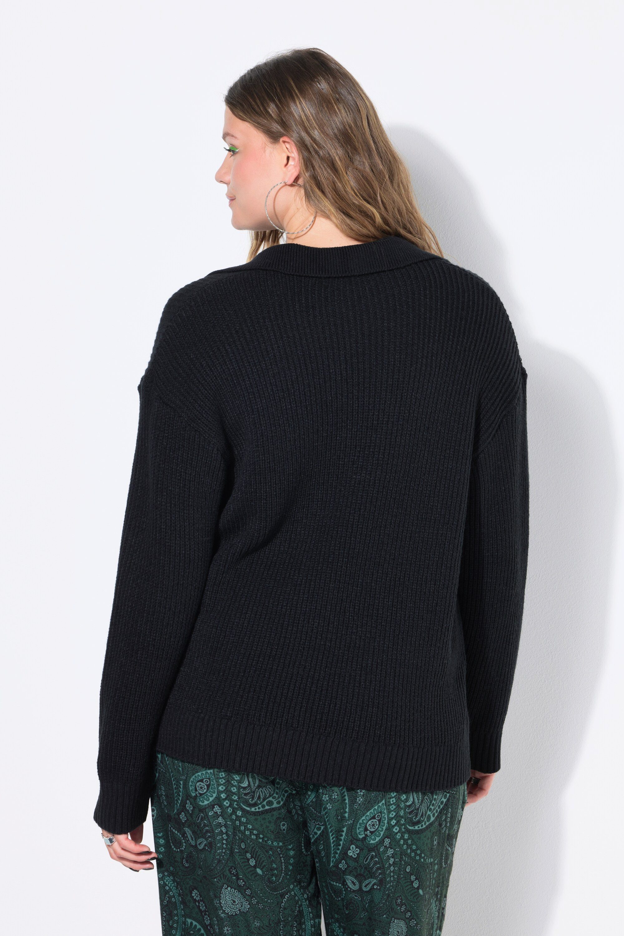 Studio Untold Strickpullover Pullover oversized Strukturstrick Polokragen