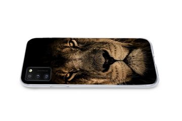 MuchoWow Handyhülle Löwe - Tiere - Schwarz - Porträt, Handyhülle Samsung Galaxy A41, Smartphone-Bumper, Print, Handy