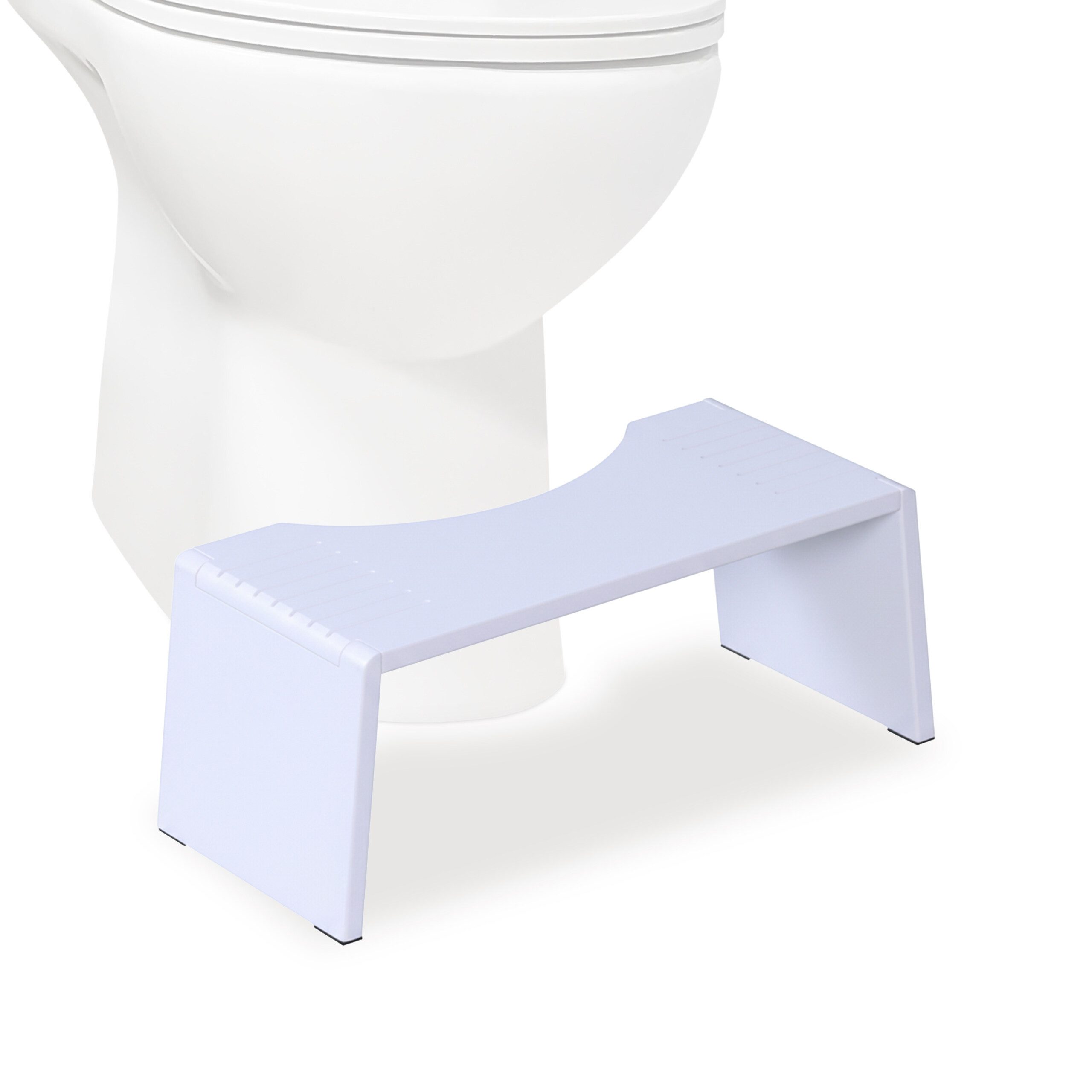 relaxdays Badhocker Klappbarer Toilettenhocker aus Bambus, weiß