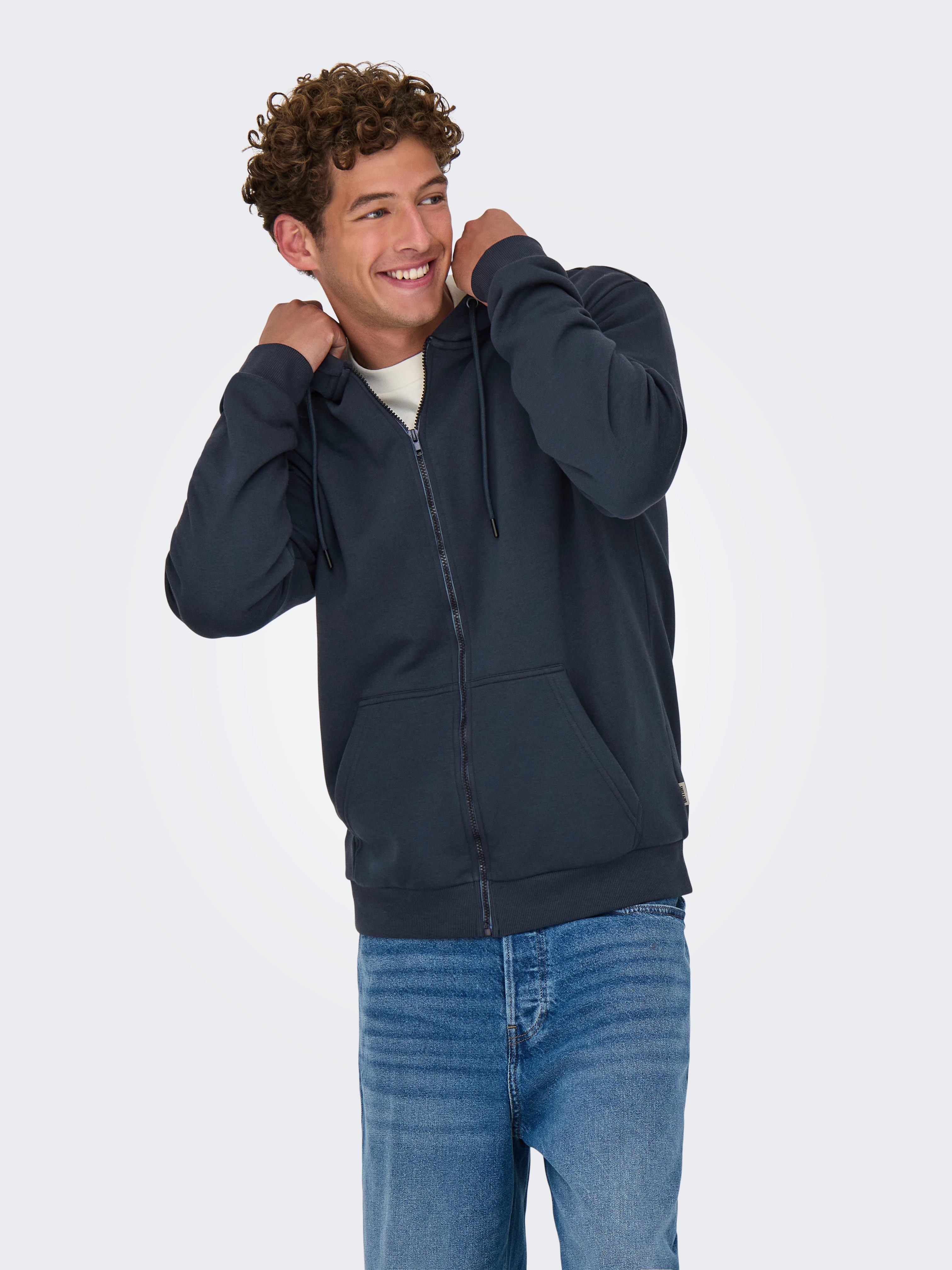 ONLY & SONS Kapuzensweatjacke ONSCERES ZIP THR. HOODIE SWEAT NOOS günstig online kaufen