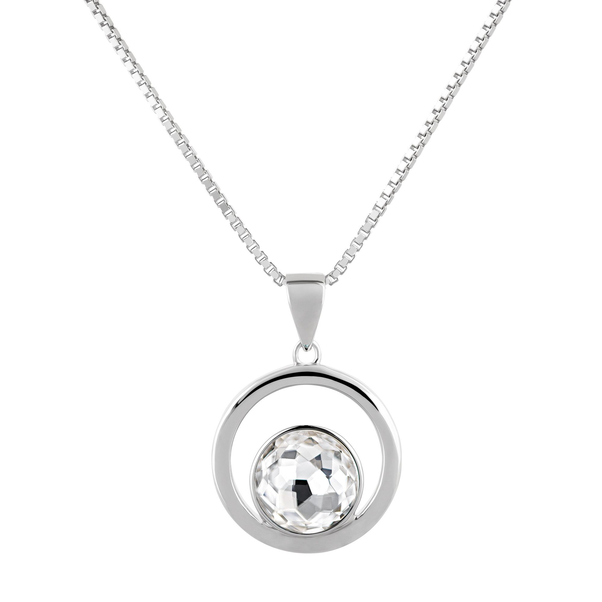 Schöner-SD Kette mit Anhänger Runder Anhänger mit Kristall und 925 Silber H günstig online kaufen