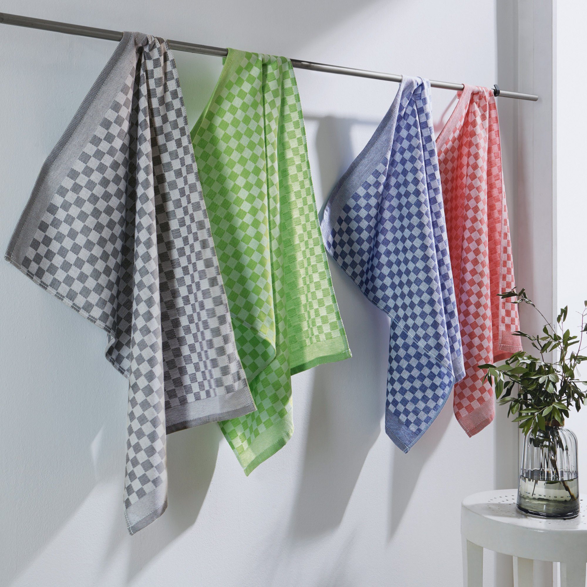 Erwin Müller Geschirrtuch Geschirrtuch 2er-Pack, Baumwolle Karo