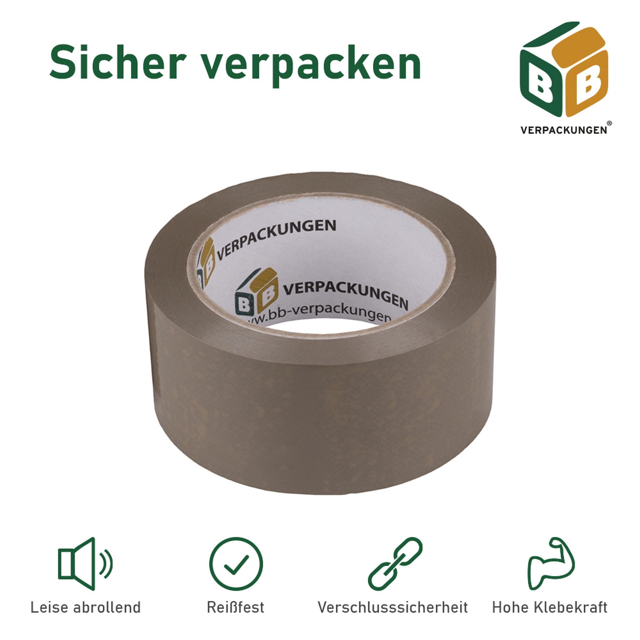 BB-Verpackungen Paket-Klebeband Klebeband PVC braun mit Naturkautschuk (6-St)