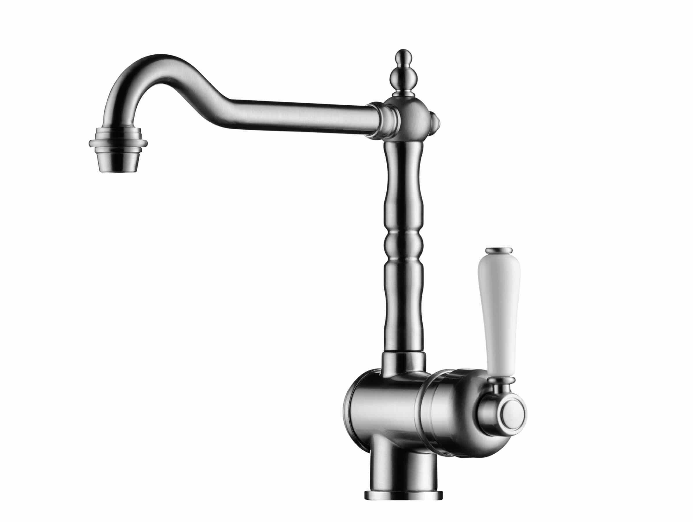 Naber Küchenarmatur Naber Passato 2. Einhebelmischer. Altsilber. Mit schwenkbarem Auslauf