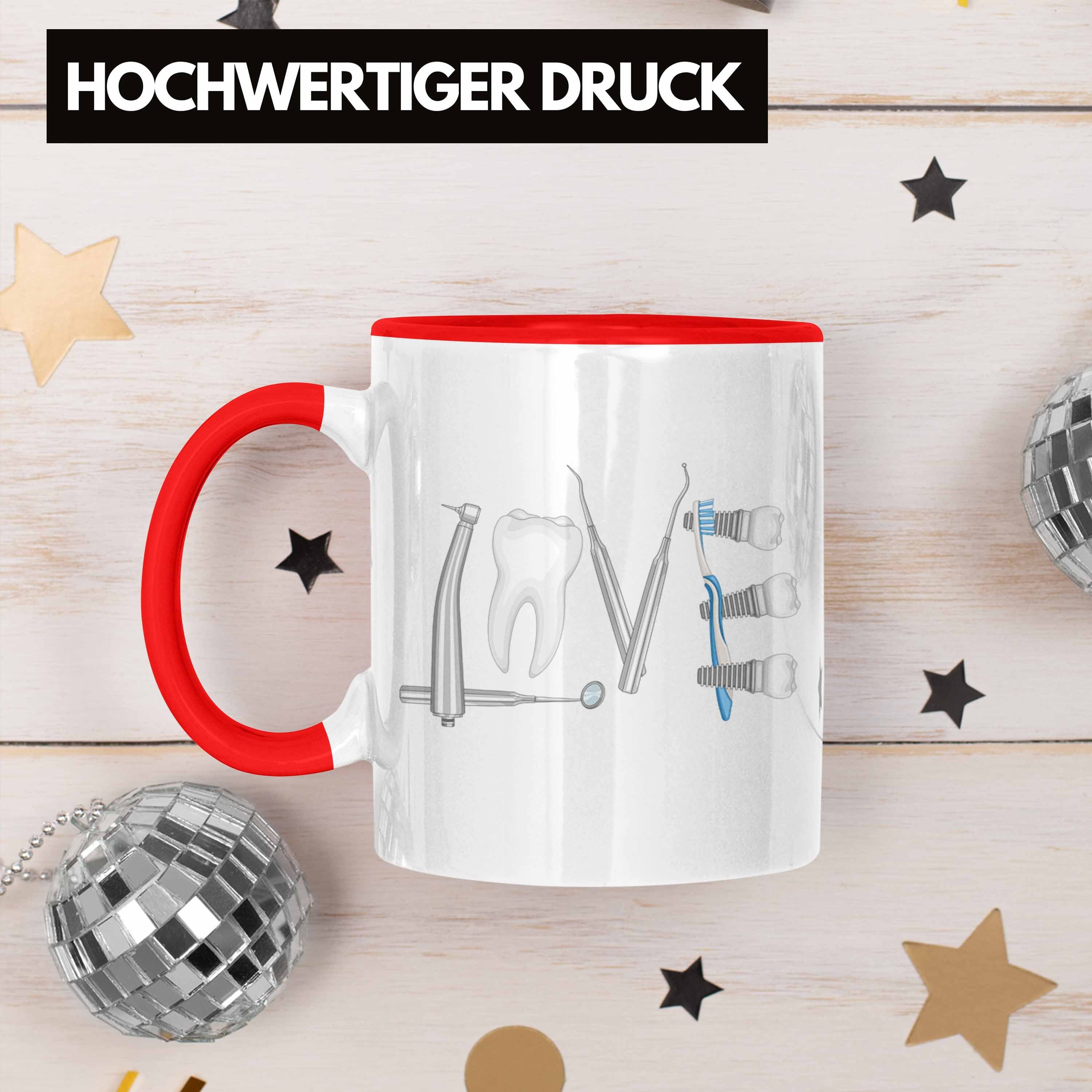 Trendation Zahntechniker Geschenk Fachangestellte Zahntechniker Zahnmedizinische Geschenkidee Tasse - Love Trendation - Rot Tasse Praxis Zahnarzt Zahnärztin Zahnarzthelferin Lustig