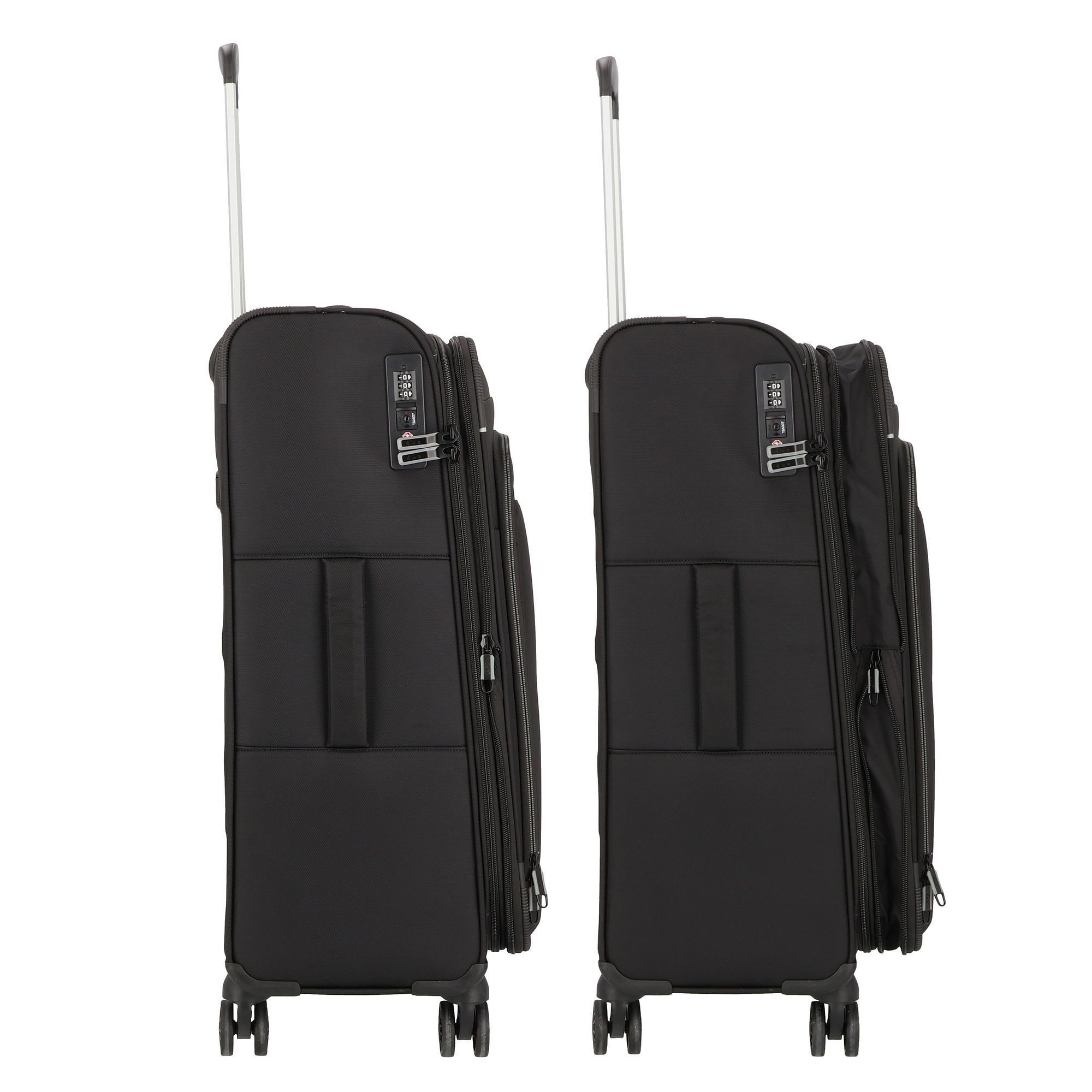 D&N Weichgepäck-Trolley Travel Line, 4 Rollen, Polyester