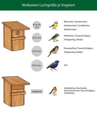 Dehner Nistkasten Natura Premium Lene, zum Hängen, sicherer Brutplatz für Vögel aus FSC®-zertifiziertem Kiefernholz