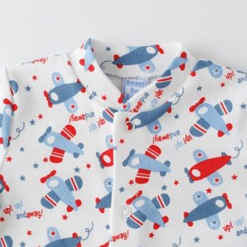 suebidou Pyjama Baby Schlafanzug Overall mit süßem Alloverprint Flugzeuge