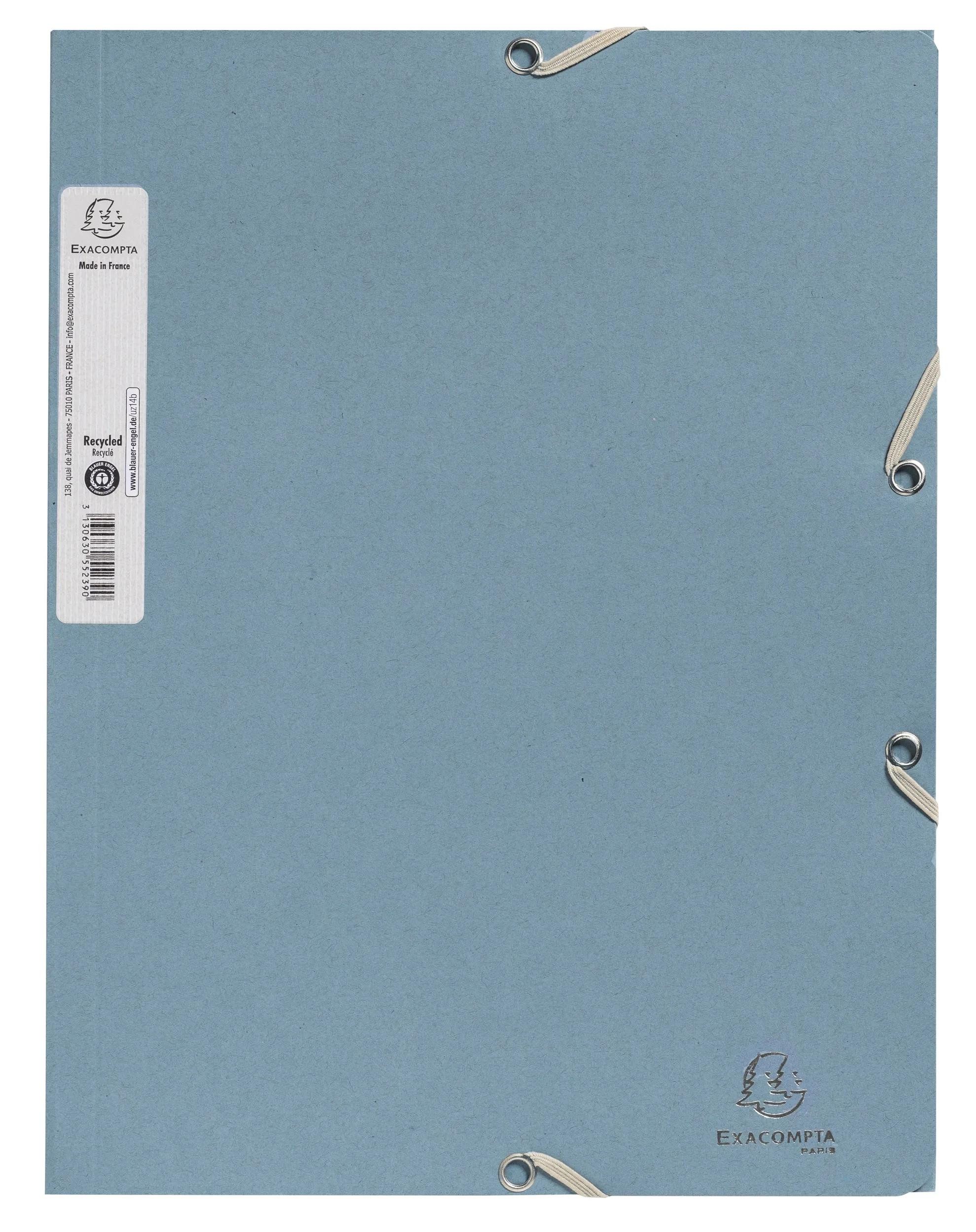 EXACOMPTA Organisationsmappe 25x Sammelmappe A4 RCkarton 400g/m2, AutentiK - Blaugrau - 55232E, Sammelmappen 3 Klappen