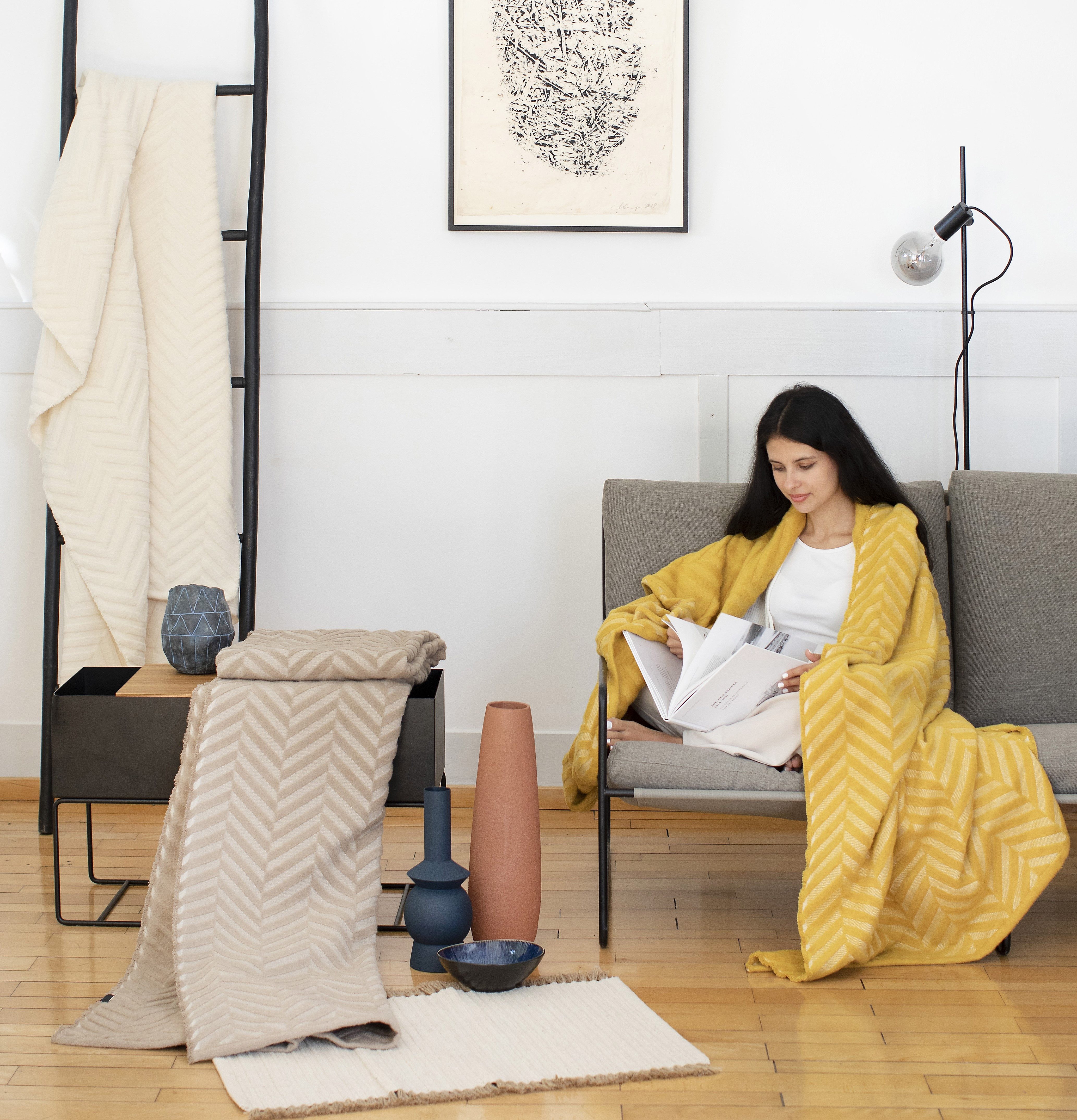 Wohndecke David Fussenegger Wohndecke Riga 'Fischgrät' 150 x 200 cm, DAVID FUSSENEGGER