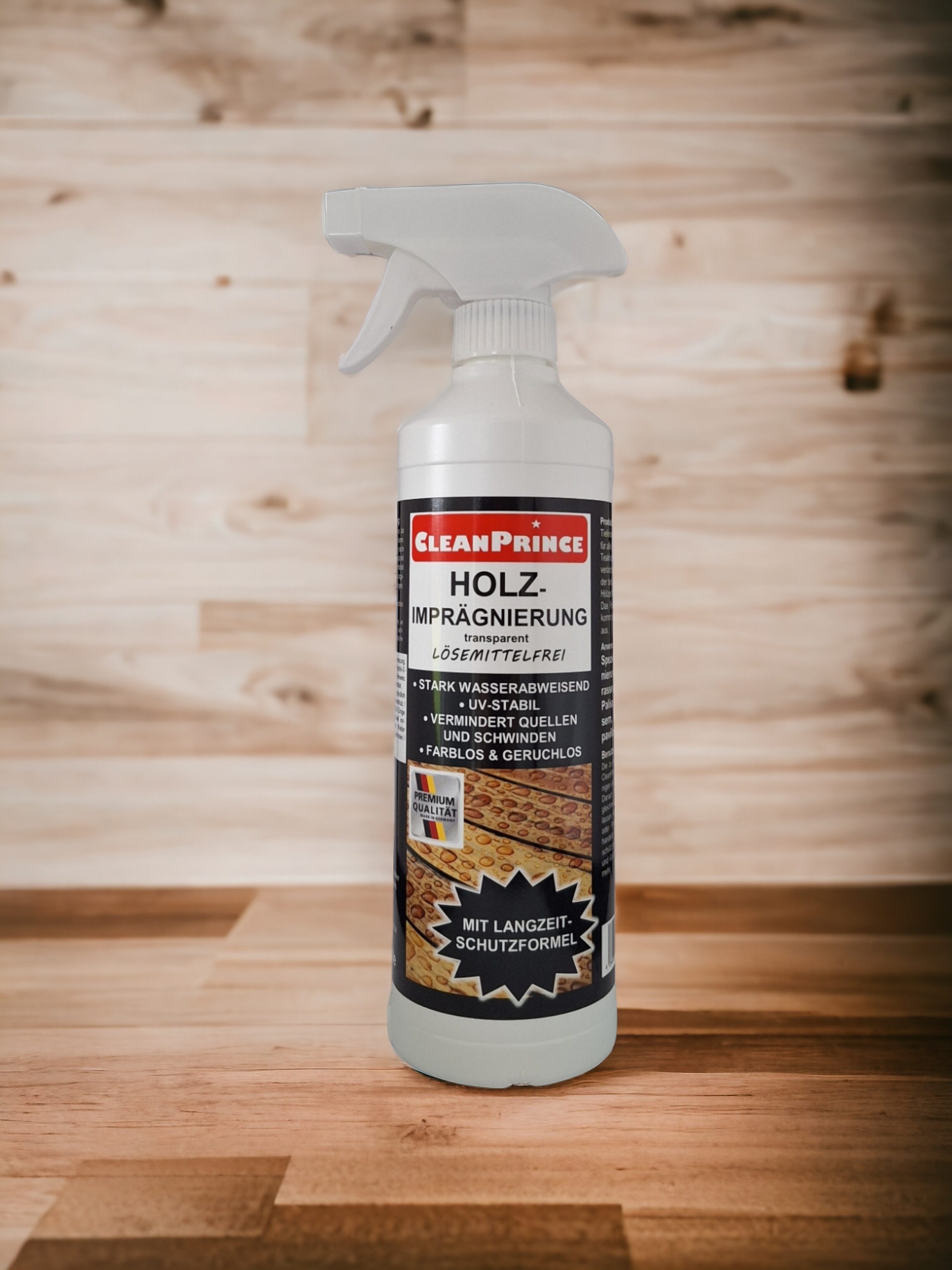 CleanPrince Holz-Imprägnierung farbloses Imprägniermittel Imprägnierspray, Made in Germany