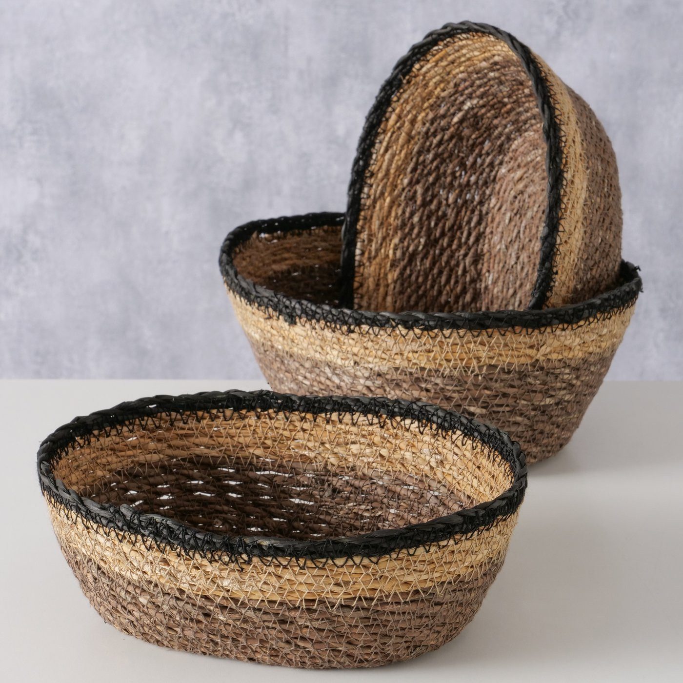 BOLTZE Dekokorb Körbe aus Seegras oval 3er-Set von Boltze Setpreis Moderne Ablage