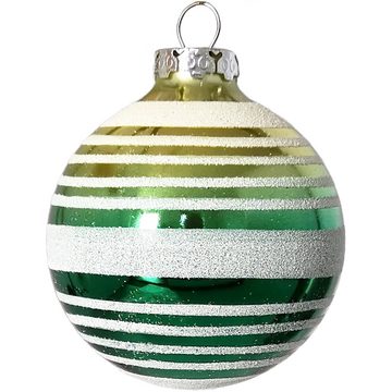 Thüringer Glasdesign Weihnachtsbaumkugel Weihnachtskugel-Set Ø 8cm Ringe (6 St), handbemalt