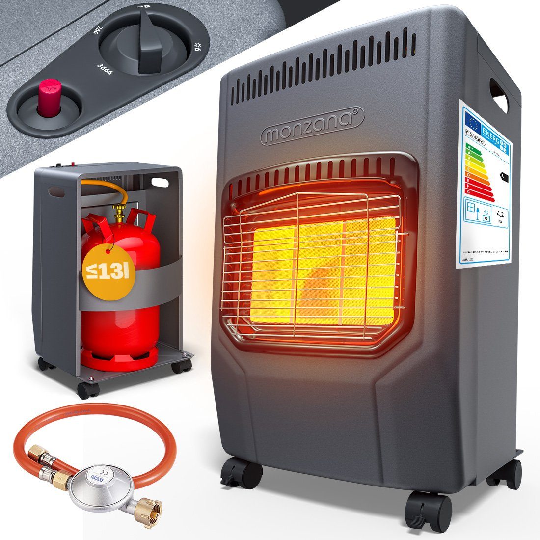 monzana Heizlüfter, Gasheizung 4200W Gasofen 3 günstig online kaufen