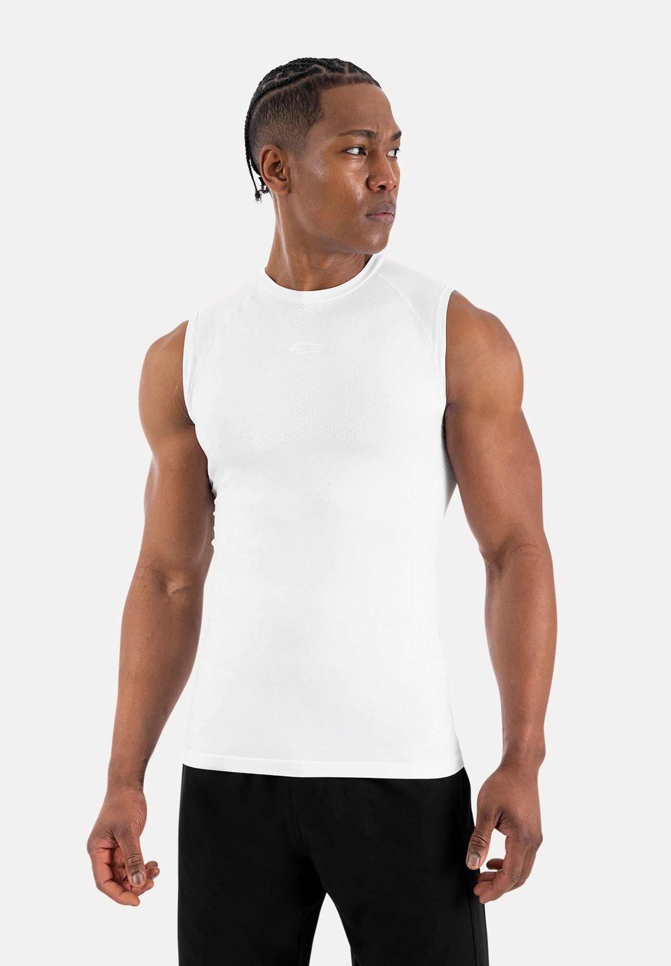 Tanktop Carnos, Compression Tank Herren, Gym Shirt Seamless, Fitness