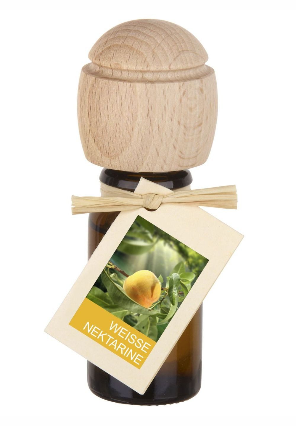 Traumduft-Manufaktur Duftöl Weisse Nektarine (1-St), Piccolino Duftöl Raumduft mit Buchenholzkopf Parfümöl 10 ml