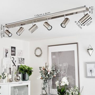 hofstein Deckenleuchte »Gambellara« moderne Deckenlampe aus Metal in Nickel-matt, ohne Leuchtmittel, Leuchte im modernen Design mit drehbaren Schirmen, 6xGU10