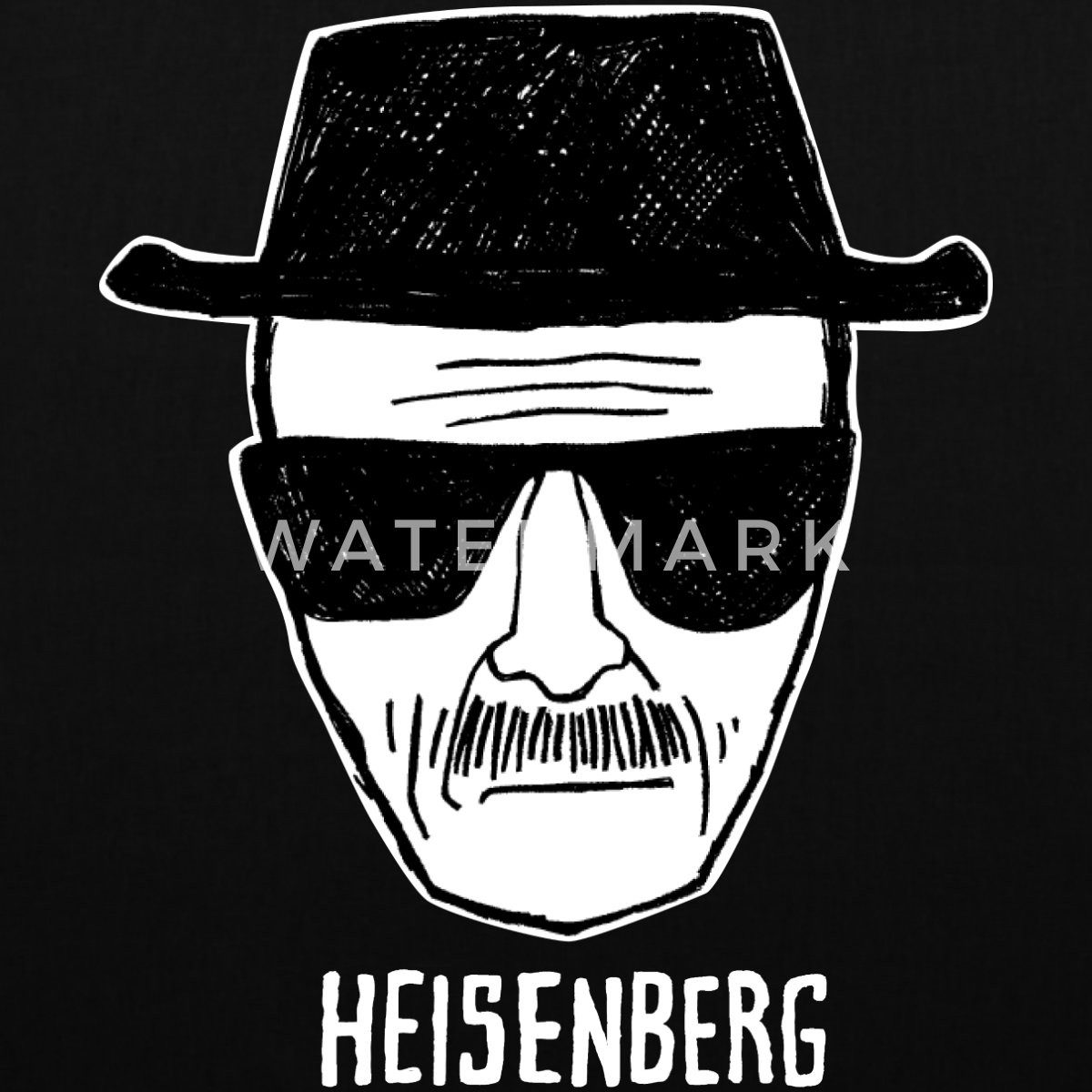 Spreadshirt Henkeltasche Breaking Bad Heisenberg Skizze Zeichnung Stoffbeutel (1-tlg)