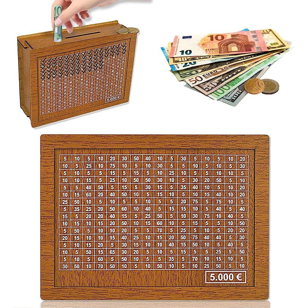 phänomenal NUODWELL Spardose Spardose 5000 Geldbank aus Holz, Holz Sparschwein, Sparbox Kinder für €