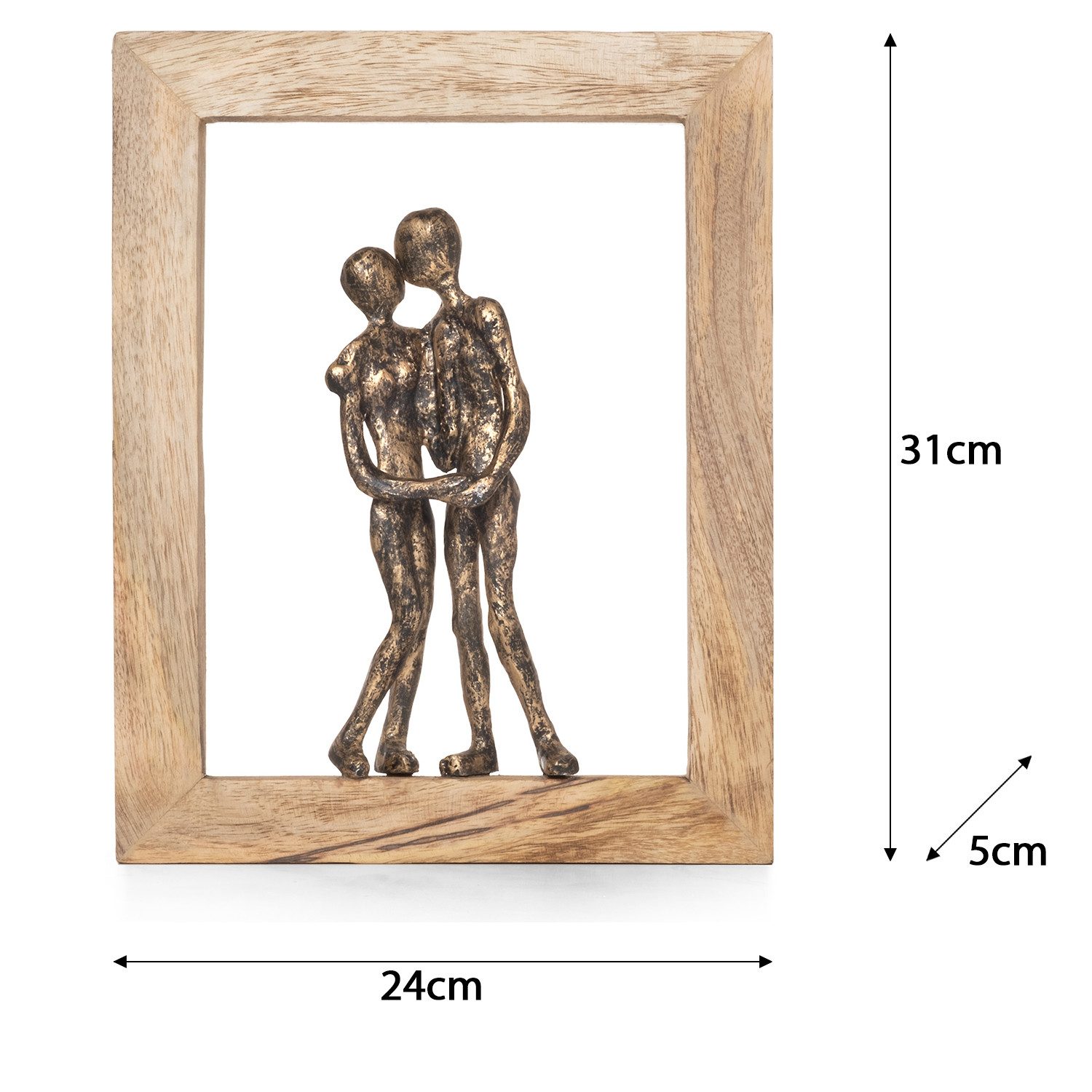 Moritz Skulptur Ich Liebe Dich Liebespaar Pärchen 23 x 3 x 30 cm, Holz, Tischdeko, Fensterdeko, Wanddeko, Holzdeko, Weihnachtsdeko