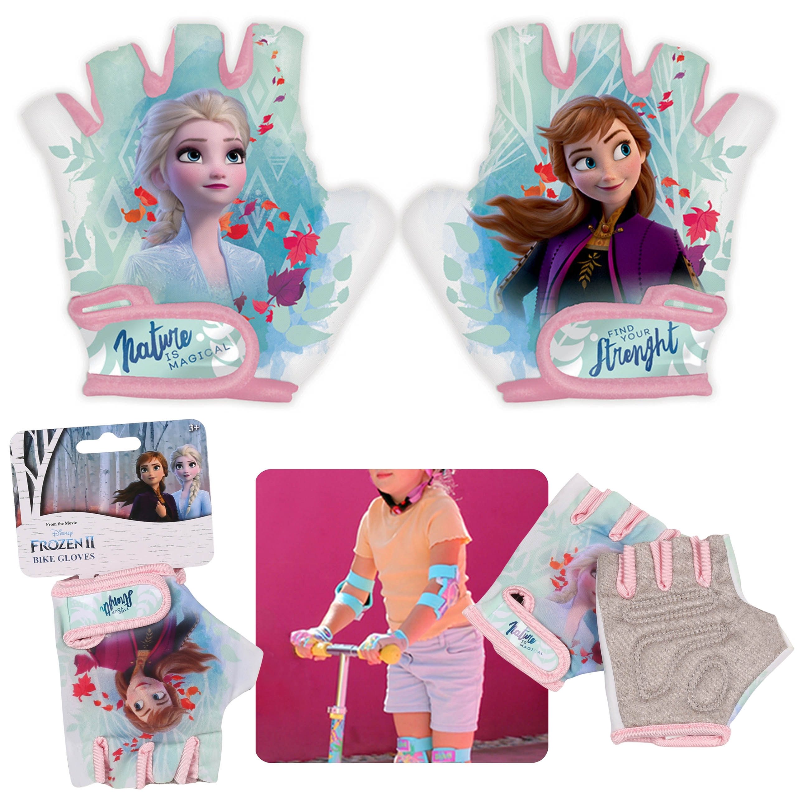 Frozen Fahrradhandschuhe Frozen Kinder Fahrrad-Handschuhe für Mädchen, mit Klettverschluss