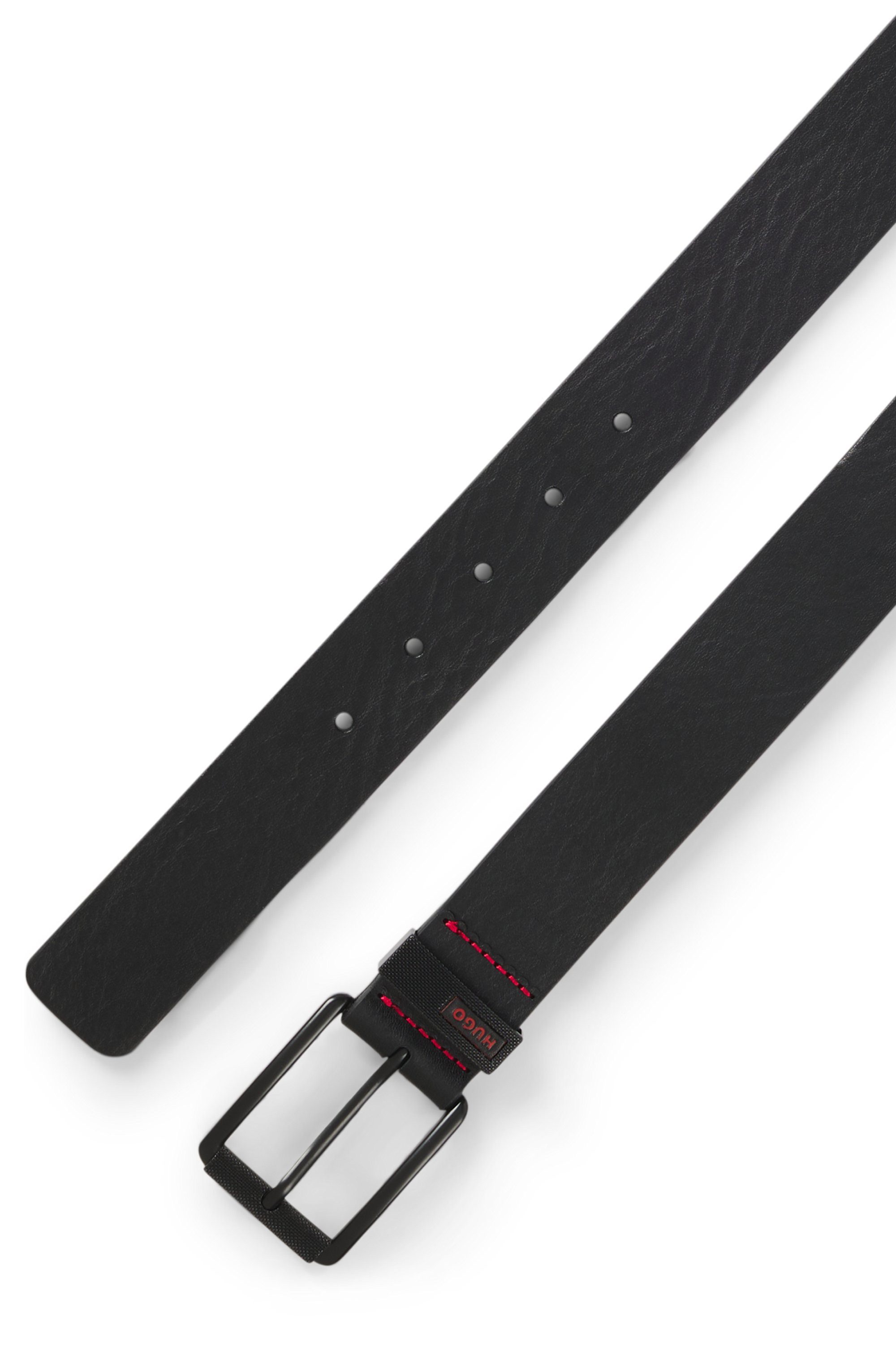 HUGO Ledergürtel Geffrey Sz40 mit Dornschließe, Logo an der Schlaufe günstig online kaufen