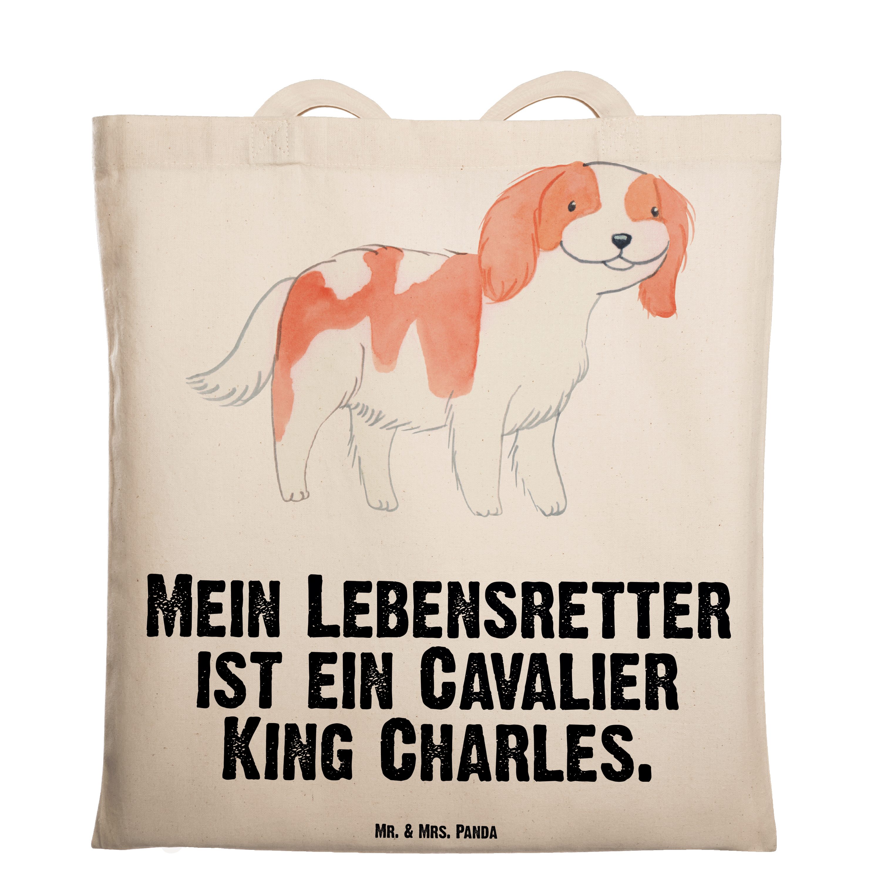 Transparent Geschenk, Cavalier Lebensretter Mrs. - Panda - & Spaniel Charles (1-tlg) Mr. Tragetasche King