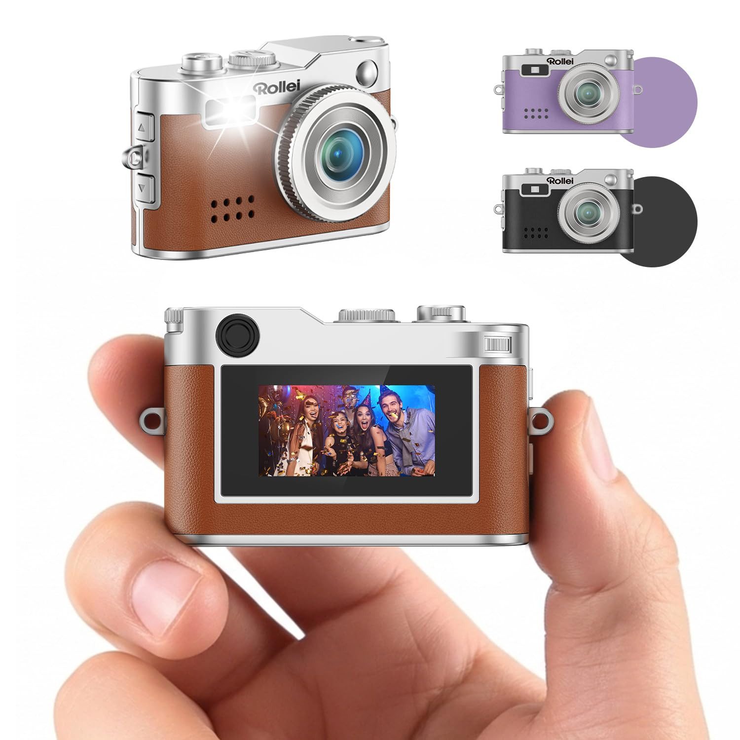 Rollei Mini Digitalkamera Schwarz Kompaktkamera (Kompakte Schwarz Digital-Kamera für unterwegs)