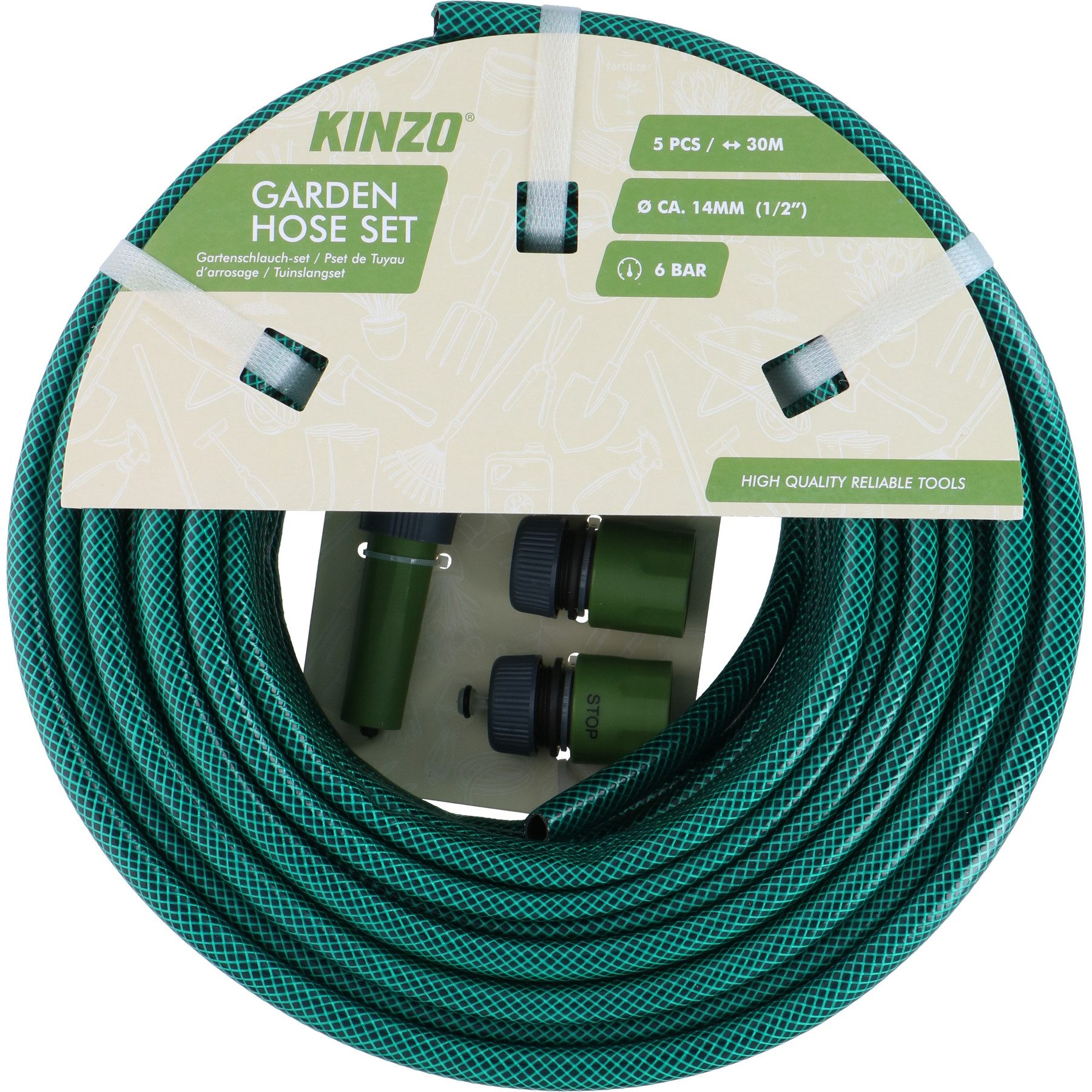 Kinzo Gartenschlauch KINZO Gartenschlauch-Set, 1/2", 30 m