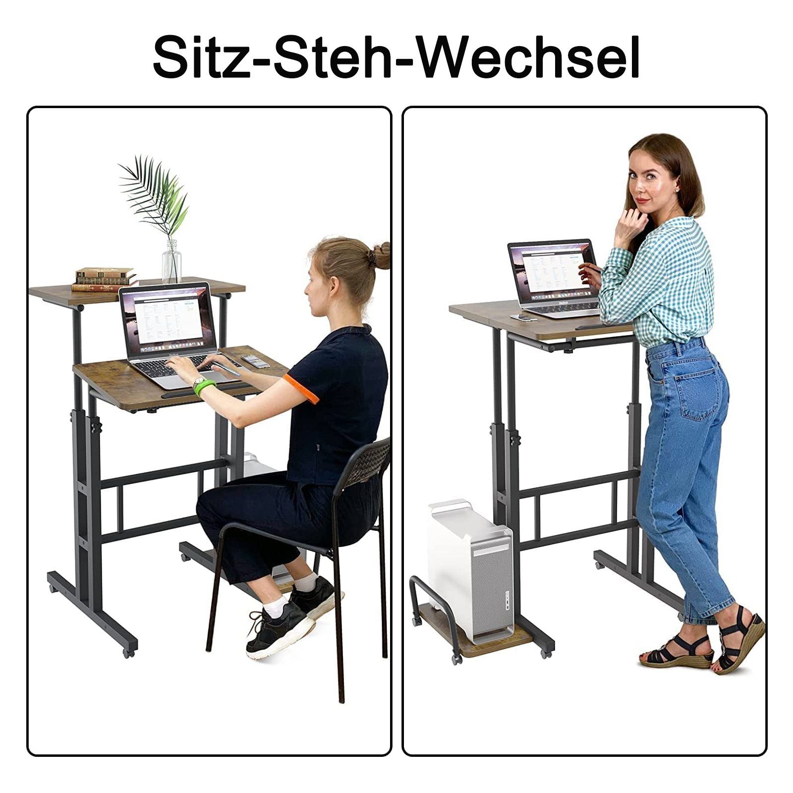 Dripex Stehpult Höhenverstellbar Laptoptisch mit Rollen und neigbar Tischplatte – Bild 5 von 5