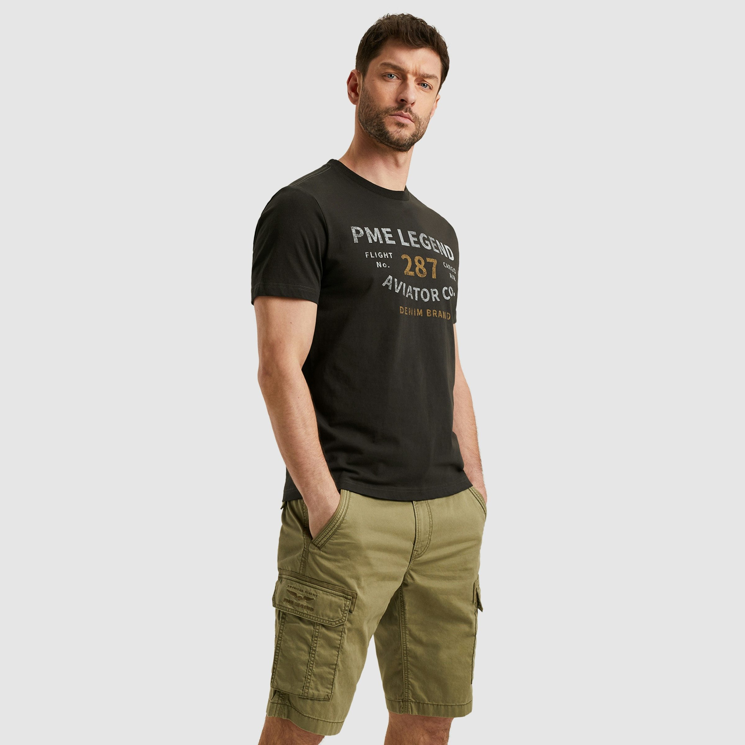 PME LEGEND T-Shirt Short sleeve r-neck open end jersey mit Logo-Print günstig online kaufen