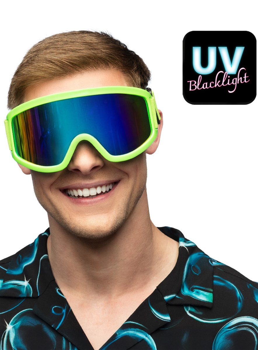 Boland Kostüm Skibrille in verschiedenen Farben, Verspiegelte Schutzbrille für die Piste ... und zum auf die Piste geh
